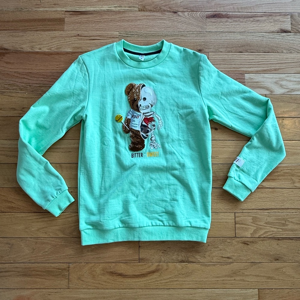 Mint Green Graphic Men's Sweater